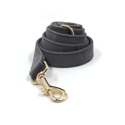 Dark Grey Velvet  Collar Leash and harness set Sitandpawz.com