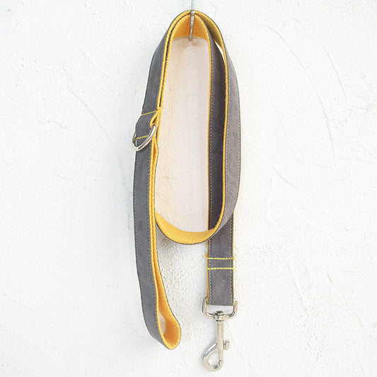 Grey and yellow Dog leash Sitandpawz.com