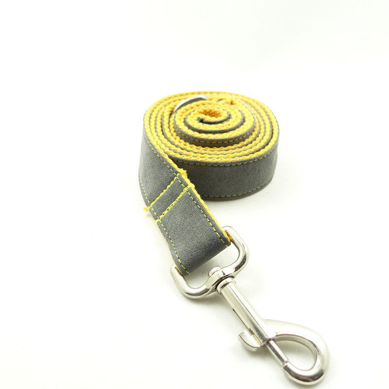 Grey and yellow Dog leash Sitandpawz.com