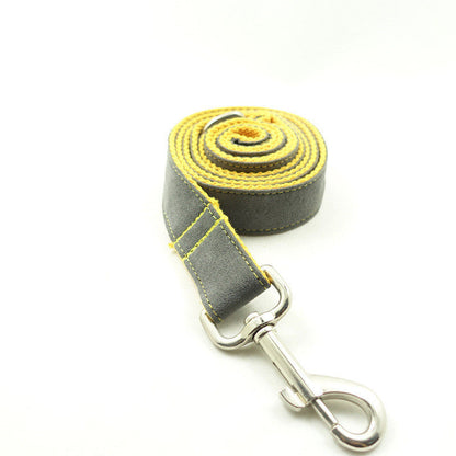 Grey and yellow Dog leash Sitandpawz.com