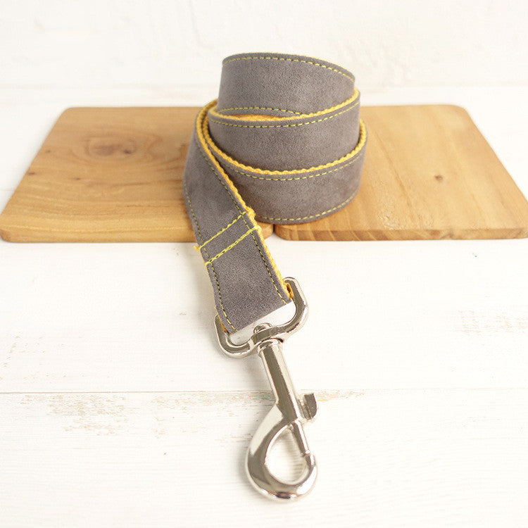 Grey and yellow Dog leash Sitandpawz.com