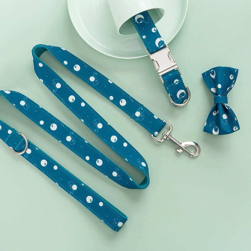 Dog Collar Leash And Bow Set Sitandpawz.com