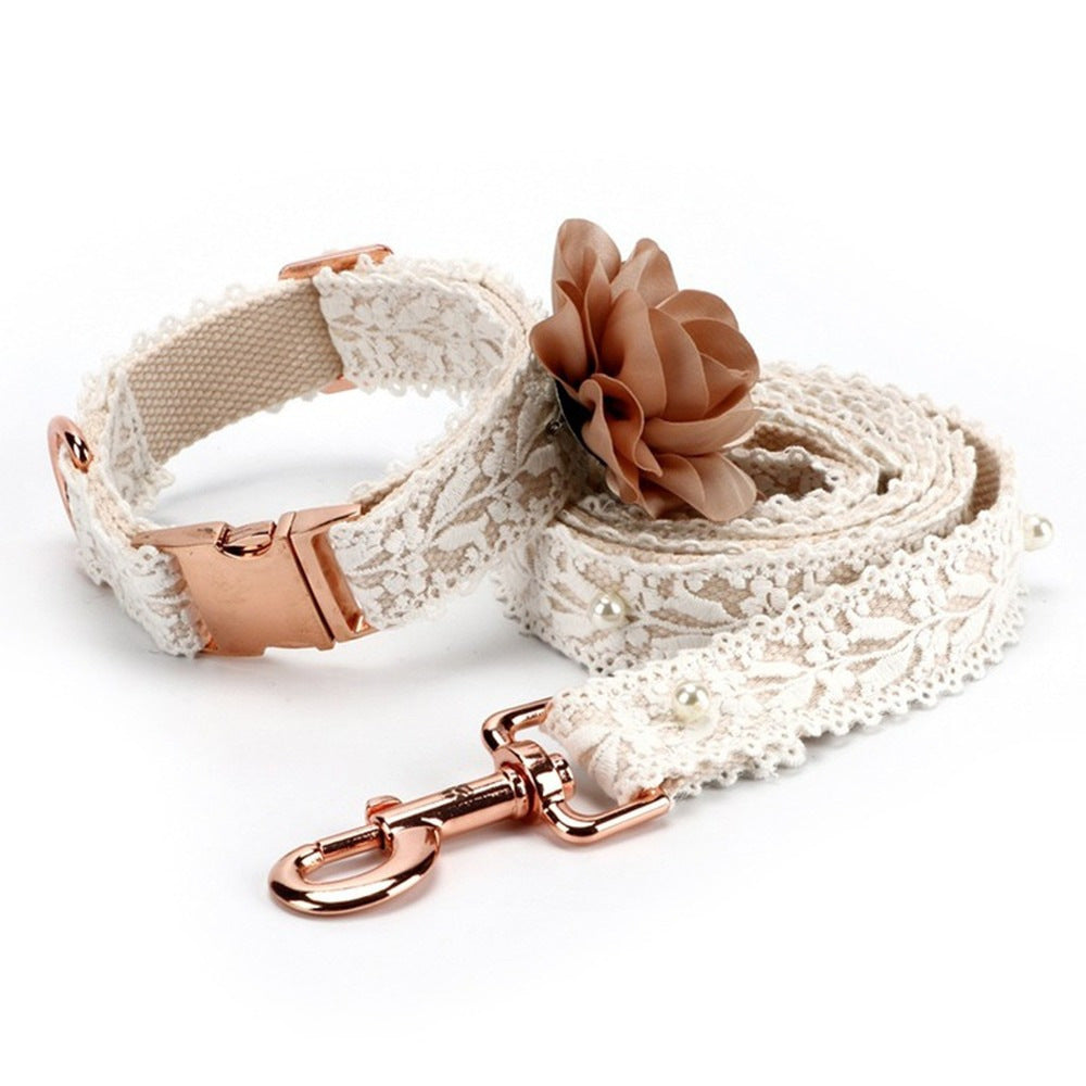 LACE COLLAR AND LEASH SET Sitandpawz.com