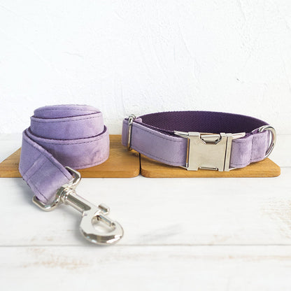 Premium purple Collar and leash set Sitandpawz.com