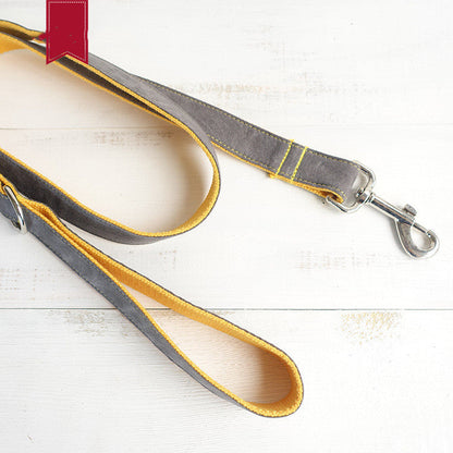 Grey and yellow Dog leash Sitandpawz.com