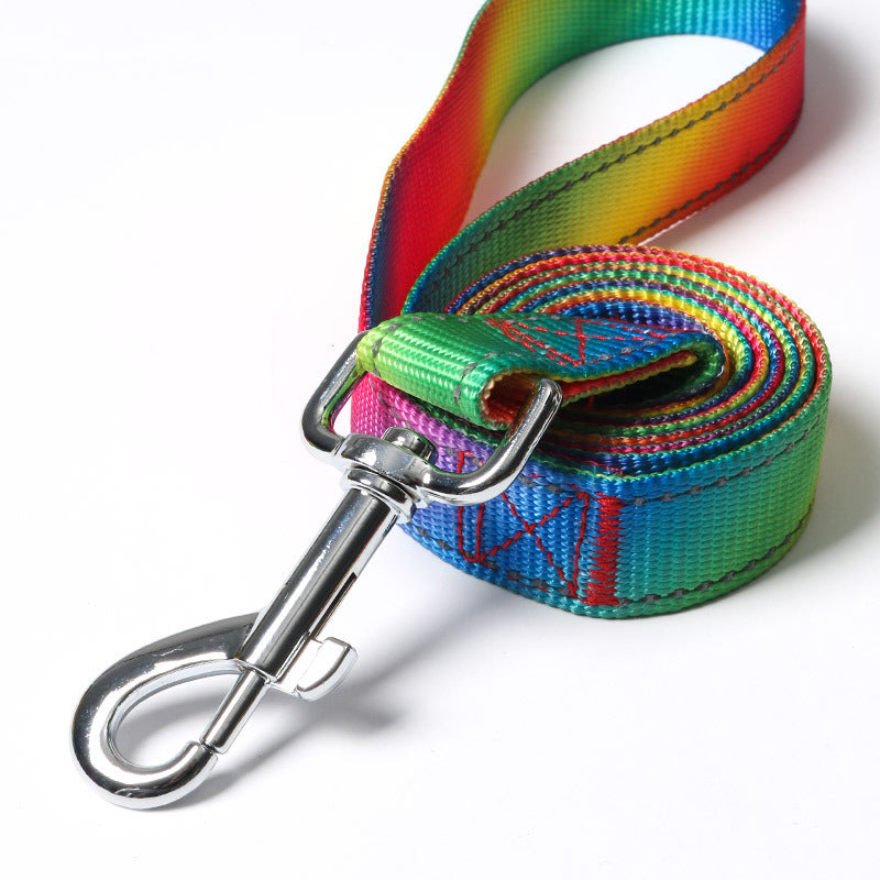 Rainbow collar,leash and harness set Sitandpawz.com