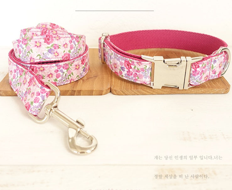 Premium floral Leash and collar Set Sitandpawz.com