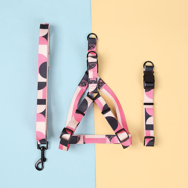 Dog Collar, Leash and No Pull No Escape Harness Three-piece Set Sitandpawz.com